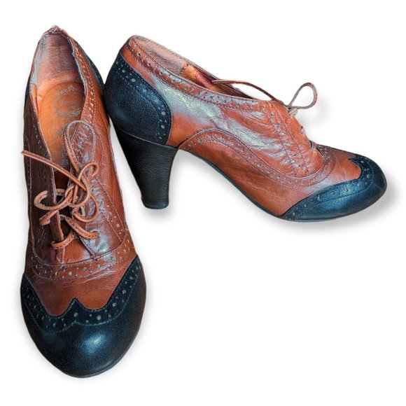 Jeffrey Campbell Handmade Havana Last Lace Up Brown and Black Oxford High Heels - Picture 1 of 8